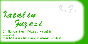 katalin fuzesi business card